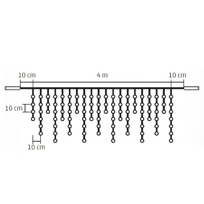 Sorolható fényfüggöny, 200LED, melegfehér, kültéri - KSF 200/WW